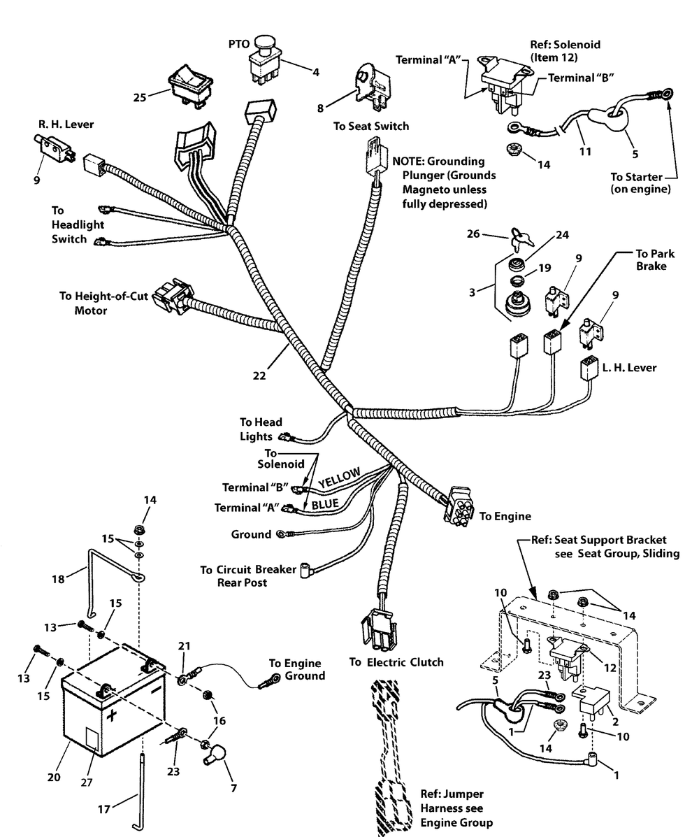 Electrical Group Diagram and Parts List for 107280063-7800753A,ZTS7000 2011 Briggs and Stratton Lawn Tractor Accessories